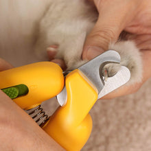 Load image into Gallery viewer, Cute Banana Whale Shaped Pet Nail Clippers with Light Cat Manicure Tools Pet Specialized Nail Clippers Dog Beauty and Cleaning Products