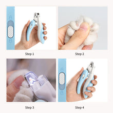 Load image into Gallery viewer, Cute Banana Whale Shaped Pet Nail Clippers with Light Cat Manicure Tools Pet Specialized Nail Clippers Dog Beauty and Cleaning Products