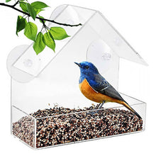 Load image into Gallery viewer, Suction Cups Wild Bird Feeder House Transparent Parrot Feed Tray Food Container Cage Accessories For Small And Medium Parakeets