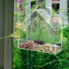 Load image into Gallery viewer, Suction Cups Wild Bird Feeder House Transparent Parrot Feed Tray Food Container Cage Accessories For Small And Medium Parakeets