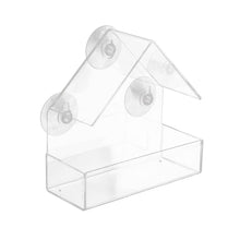 Load image into Gallery viewer, Suction Cups Wild Bird Feeder House Transparent Parrot Feed Tray Food Container Cage Accessories For Small And Medium Parakeets