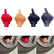 Load image into Gallery viewer, 1Pc/4Pcs Car Tire Valve Cap Decor Wheel Nozzle Dustproof Tyre Valve Stem Caps Middle Finger Styling Accessories