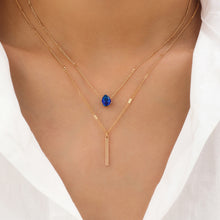 Load image into Gallery viewer, 2024 Classic Trend Simple Double Layer Charm Multilayered Necklace Delicate Clavicle Chain Zircon For Women Square Strip Round Choker Fashion Jewelry