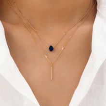 Load image into Gallery viewer, 2024 Classic Trend Simple Double Layer Charm Multilayered Necklace Delicate Clavicle Chain Zircon For Women Square Strip Round Choker Fashion Jewelry