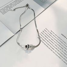 Load image into Gallery viewer, Female Summer Titanium Steel Snake Bone Belt Buckle Necklace Chain of Clavicle Choker Necklace for Women Men Luxury Wedding Party Jewelry Holiday Gifts