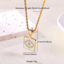 Load image into Gallery viewer, Square Rose Pendant Necklace Luxury Fashion Stainless Steel Carved Metal Waterproof Charm Chain Necklace for Women Jewelry 2024