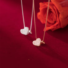 Load image into Gallery viewer, Fashion Tiny Heart Dainty Initial Necklace Zircon Mosaic Gold Silver Color Choker Necklace For Women Pendant Jewelry Valentine's Day Gift