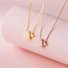 Load image into Gallery viewer, Fashion Tiny Heart Dainty Initial Necklace Zircon Mosaic Gold Silver Color Choker Necklace For Women Pendant Jewelry Valentine's Day Gift