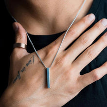 Load image into Gallery viewer, Fashion Geometric Rectangular Necklace for Men Women Titanium Steel Necklace Hip-hop Retro Three-dimensional Column Pendant Male Dominant Jewelry Gift