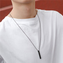 Load image into Gallery viewer, Fashion Geometric Rectangular Necklace for Men Women Titanium Steel Necklace Hip-hop Retro Three-dimensional Column Pendant Male Dominant Jewelry Gift