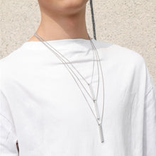 Load image into Gallery viewer, Fashion Geometric Rectangular Necklace for Men Women Titanium Steel Necklace Hip-hop Retro Three-dimensional Column Pendant Male Dominant Jewelry Gift
