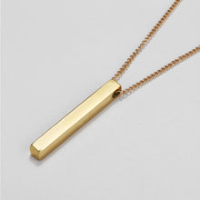 Load image into Gallery viewer, Fashion Geometric Rectangular Necklace for Men Women Titanium Steel Necklace Hip-hop Retro Three-dimensional Column Pendant Male Dominant Jewelry Gift