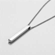 Load image into Gallery viewer, Fashion Geometric Rectangular Necklace for Men Women Titanium Steel Necklace Hip-hop Retro Three-dimensional Column Pendant Male Dominant Jewelry Gift