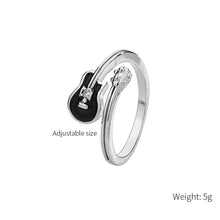 Load image into Gallery viewer, 2024 New Music Electric Guitar Ring Punk Rock Adjustable Finger Ring Fashion Open Ring Jewelry for Mens or Womens