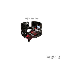 Load image into Gallery viewer, 2024 New Punk Black Rings Thorns Vine Twine Red Rhinestones Hollow Unsex Couple Finger Ring Women Men Jewelry Gift