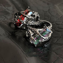 Load image into Gallery viewer, 2024 New Punk Black Rings Thorns Vine Twine Red Rhinestones Hollow Unsex Couple Finger Ring Women Men Jewelry Gift