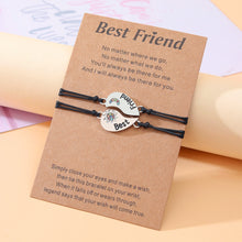 Load image into Gallery viewer, 2PCS/Set Friendship bracelet Handmade Woven Bracelet Couple Heart-shaped Sun and Moon Adjustable Bracelet Best Friends Lovers Jewelry