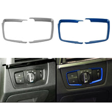 Load image into Gallery viewer, 2Pcs Car Interior Headlight Switch Frame Cover Trim Adjustment Sticker ABS For BMW F30 F31 F32 F34 3 4 Car Styling Accessories