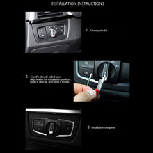 Load image into Gallery viewer, 2Pcs Car Interior Headlight Switch Frame Cover Trim Adjustment Sticker ABS For BMW F30 F31 F32 F34 3 4 Car Styling Accessories
