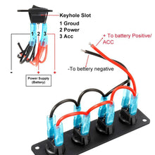 Load image into Gallery viewer, 12V/24V 1-5 Gang Universal RV Truck Toggle Switch Panel USB Car Boat Marine Blue Red LED Styling Accessories Marine Rocker Switch