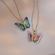 Load image into Gallery viewer, Ins Crystal Butterfly Necklace For Women Pink Purple Crystal Pendant Choker Chain Colorful Zircon Necklace Jewellry Collars Jewelry Birthday Gifts