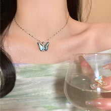 Load image into Gallery viewer, Ins Crystal Butterfly Necklace For Women Pink Purple Crystal Pendant Choker Chain Colorful Zircon Necklace Jewellry Collars Jewelry Birthday Gifts
