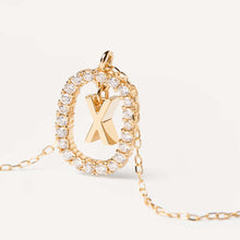Load image into Gallery viewer, New Fashion A To Z 26 English Letter Pendant 925 Sterling Silver Monogram Zircon Necklace Initial Pendant Choker Party Gift Women's Fine Jewelry