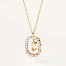 Load image into Gallery viewer, New Fashion A To Z 26 English Letter Pendant 925 Sterling Silver Monogram Zircon Necklace Initial Pendant Choker Party Gift Women's Fine Jewelry