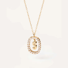 Load image into Gallery viewer, New Fashion A To Z 26 English Letter Pendant 925 Sterling Silver Monogram Zircon Necklace Initial Pendant Choker Party Gift Women's Fine Jewelry