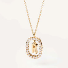 Load image into Gallery viewer, New Fashion A To Z 26 English Letter Pendant 925 Sterling Silver Monogram Zircon Necklace Initial Pendant Choker Party Gift Women's Fine Jewelry