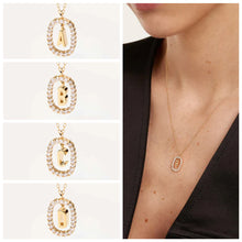 Load image into Gallery viewer, New Fashion A To Z 26 English Letter Pendant 925 Sterling Silver Monogram Zircon Necklace Initial Pendant Choker Party Gift Women's Fine Jewelry