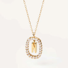 Load image into Gallery viewer, New Fashion A To Z 26 English Letter Pendant 925 Sterling Silver Monogram Zircon Necklace Initial Pendant Choker Party Gift Women's Fine Jewelry