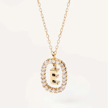 Load image into Gallery viewer, New Fashion A To Z 26 English Letter Pendant 925 Sterling Silver Monogram Zircon Necklace Initial Pendant Choker Party Gift Women's Fine Jewelry