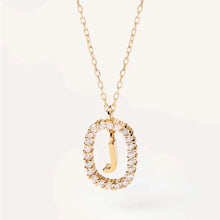 Load image into Gallery viewer, New Fashion A To Z 26 English Letter Pendant 925 Sterling Silver Monogram Zircon Necklace Initial Pendant Choker Party Gift Women's Fine Jewelry