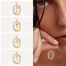 Load image into Gallery viewer, New Fashion A To Z 26 English Letter Pendant 925 Sterling Silver Monogram Zircon Necklace Initial Pendant Choker Party Gift Women's Fine Jewelry