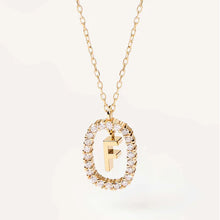 Load image into Gallery viewer, New Fashion A To Z 26 English Letter Pendant 925 Sterling Silver Monogram Zircon Necklace Initial Pendant Choker Party Gift Women's Fine Jewelry