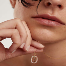 Load image into Gallery viewer, New Fashion A To Z 26 English Letter Pendant 925 Sterling Silver Monogram Zircon Necklace Initial Pendant Choker Party Gift Women's Fine Jewelry