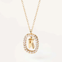 Load image into Gallery viewer, New Fashion A To Z 26 English Letter Pendant 925 Sterling Silver Monogram Zircon Necklace Initial Pendant Choker Party Gift Women's Fine Jewelry