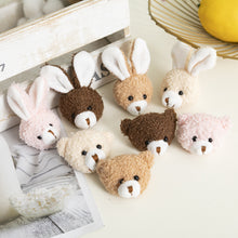Load image into Gallery viewer, Cute Cartoon Plush Rabbit Bear Brooch Girl Clothes Badge Pins Backpacks Bear Pendant Decoration Accessories Soft Cute Pin