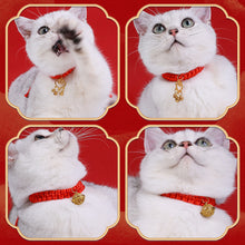 Load image into Gallery viewer, Pet Lucky Necklace Collar Cat Adjustable Red Rope Necklace Small Medium Pet Bless Handmade Collar