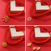 Load image into Gallery viewer, Pet Lucky Necklace Collar Cat Adjustable Red Rope Necklace Small Medium Pet Bless Handmade Collar