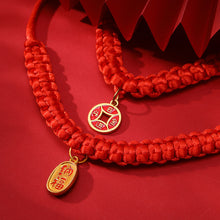 Load image into Gallery viewer, Pet Lucky Necklace Collar Cat Adjustable Red Rope Necklace Small Medium Pet Bless Handmade Collar