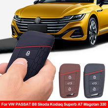 Load image into Gallery viewer, Silicone Car Key 3 Button Key Cases Cover Keychain Protection Shell Fob For VW PASSAT B8 Skoda Kodiaq Superb A7 Magotan 330 Accessories