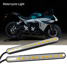 Load image into Gallery viewer, Motorcycle Light Bar Strip Tail Brake Stop Flowing Water Turn Signal Light 24 SMD LED Integrated Red and Amber Color