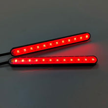 Load image into Gallery viewer, Motorcycle Light Bar Strip Tail Brake Stop Flowing Water Turn Signal Light 24 SMD LED Integrated Red and Amber Color