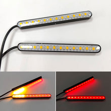 Load image into Gallery viewer, Motorcycle Light Bar Strip Tail Brake Stop Flowing Water Turn Signal Light 24 SMD LED Integrated Red and Amber Color
