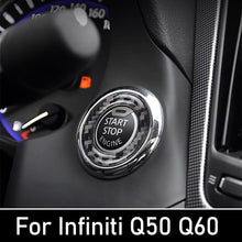 Load image into Gallery viewer, Carbon Fiber Car Ignition Switch Key Hole Ring Start Decoration Circle Trim Stickers For Infiniti Q50 Q60