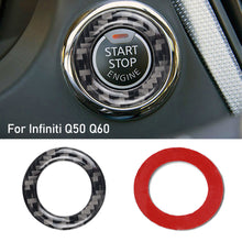 Load image into Gallery viewer, Carbon Fiber Car Ignition Switch Key Hole Ring Start Decoration Circle Trim Stickers For Infiniti Q50 Q60