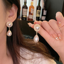 Load image into Gallery viewer, 2024 New Trend Pearl Shiny Long Earring For Women Fashion Korean S925 Silver Needle Stud Sarrings Bridal Wedding Party Jewelry