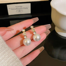Load image into Gallery viewer, 2024 New Trend Pearl Shiny Long Earring For Women Fashion Korean S925 Silver Needle Stud Sarrings Bridal Wedding Party Jewelry